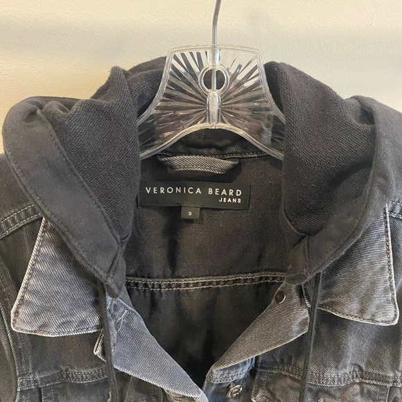 Veronica Beard Charcoal Jean Jacket with Hood - Picture 4 of 6